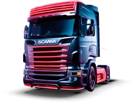 caminhão scania azul